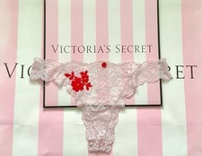 NWT Victoria's Secret Dream Angels Lace Thong Panty Size XS Pink Red Floral