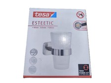 Tesa ESTEETIC Zahnputzbecher Halterung Becher aus Milchglas 80mm x 125mm x 120mm