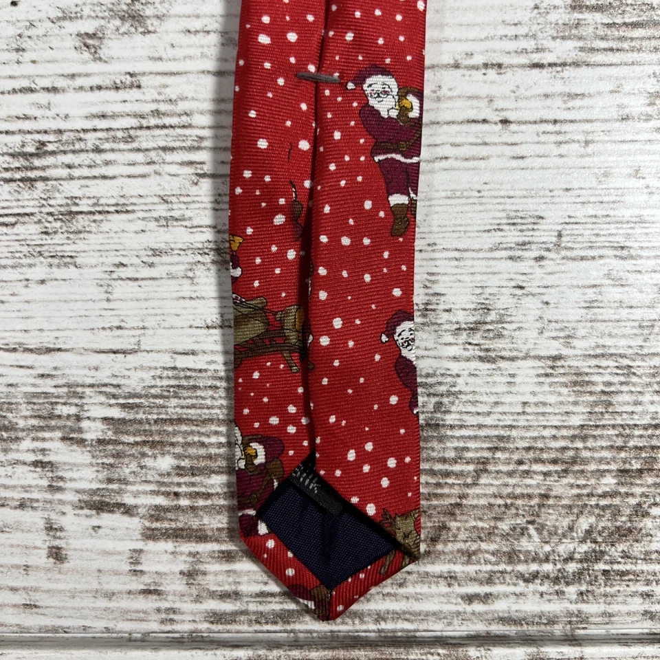 Галстук мужской Stafford (100% шелк) сделано в США (L-56 дюймов/W-4 дюйма) Santa Claus Christmas - Изображение 4 из 4