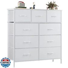 OLIXIS Dresser for Bedroom, 9 Storage Drawers, Wide Fabric Closet Chests Orga