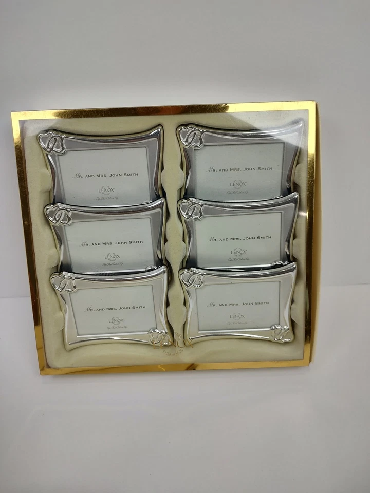 Conjunto de 24 porta-cartões/quadros corações promessas de casamento Lenox em excelente estado usado - Imagem 4 de 4