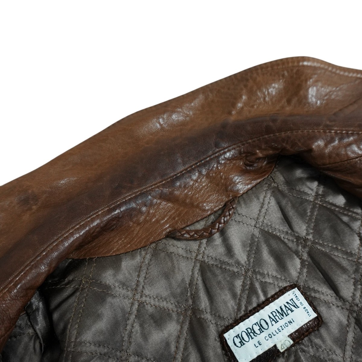 90s GIORGIO ARMANI LAMB LEATHER RIDERS JACKET Size:40 VINTAGE