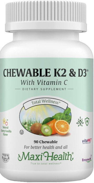 Maxi-Health Chewable K2 - D3 90 жевательных таблеток 9390₽
