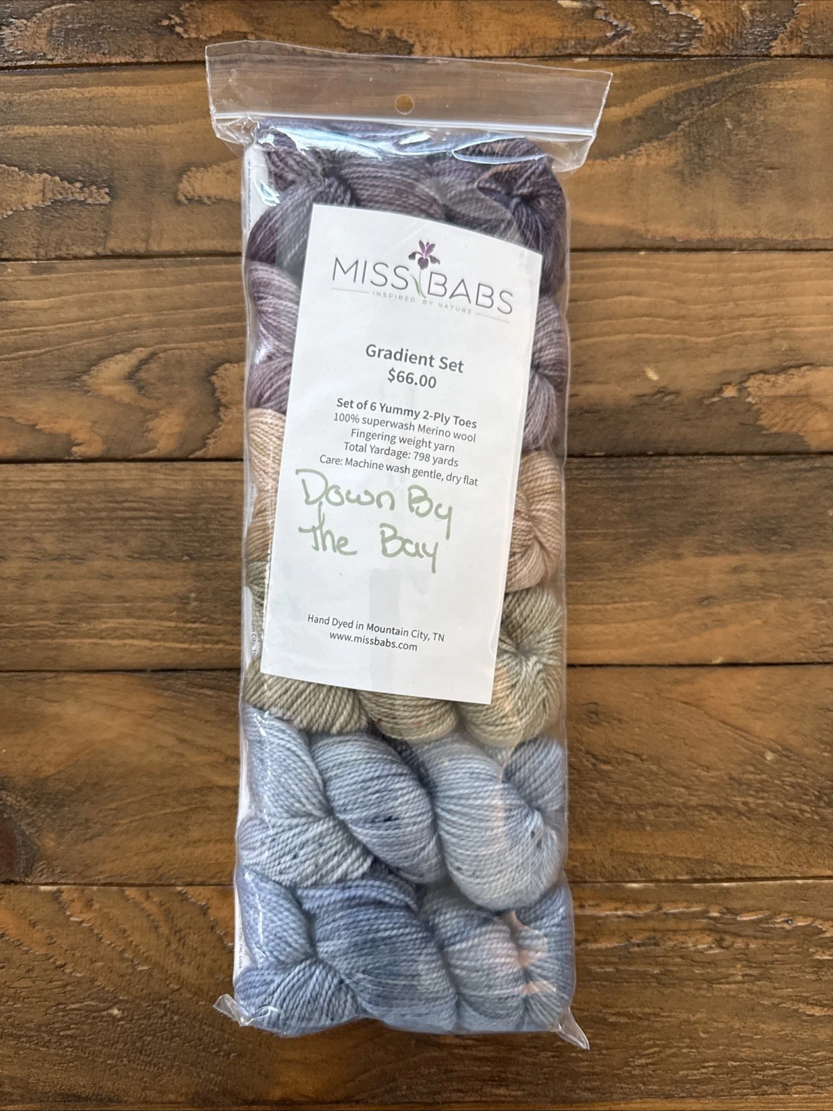 Miss Babs Yummy 2-Ply Toes Gradient Fingering Yarn Set “Down By The Bay”, 798 Yd image 1