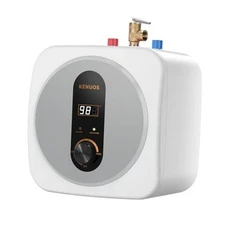 2.5 Gallon Mini Tank Water Heater,Under Grey with T&P Vavle and 3-Way Diverter