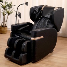 Heated Shiatsu Recliner Massage Chair with Foot Rollers for Home Office Use