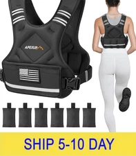 APEXUP Adjustable Weighted Vest, 4-10lb/12-18lb/20-32lb Vest with 6 Ironsand Wei