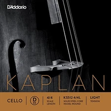 D'Addario Kaplan Cello Single D String, 4/4 Scale, Light Tension