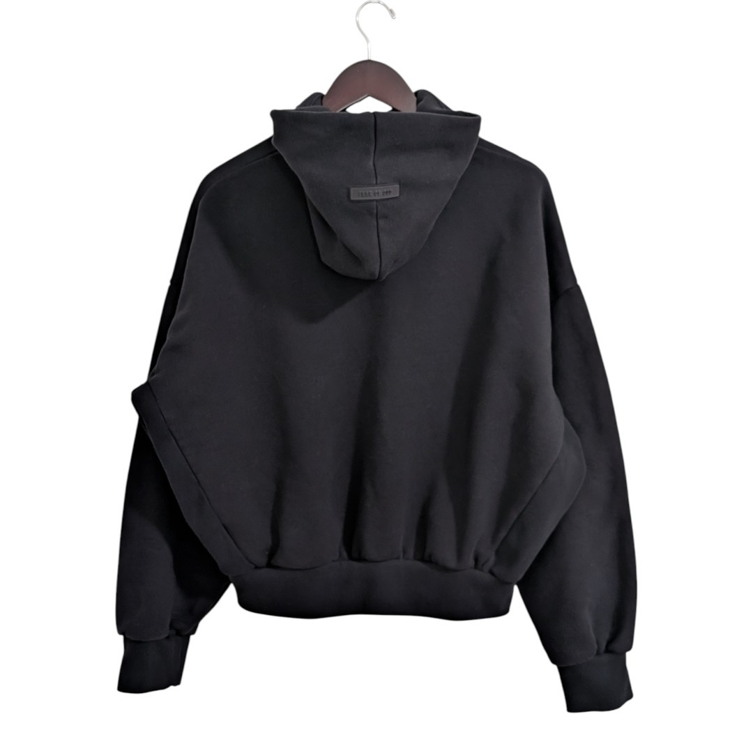 Fear of God Essentials 3D Silicon Logo Hoodie Black XS Boxy | eBay