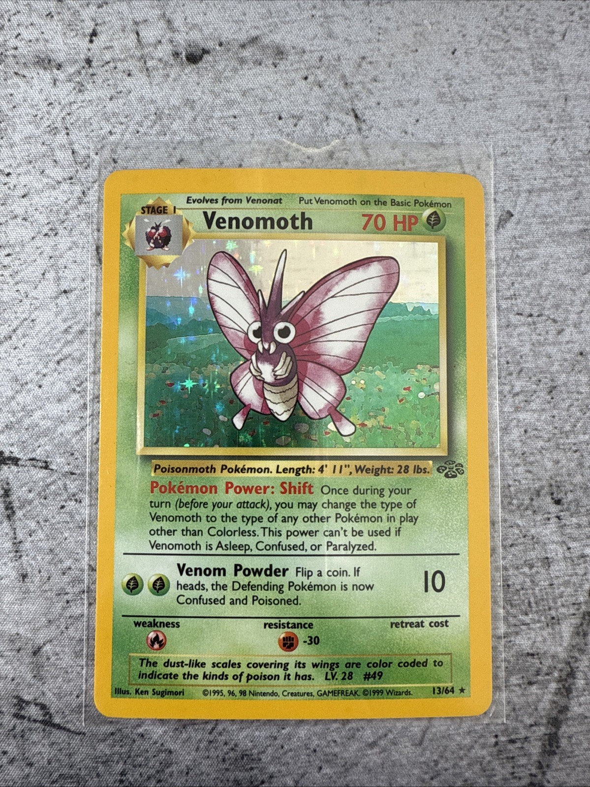 Venomoth 13/64 Jungle Holo Rare Unlimited Pokemon Card NM
