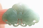 Certified  Green Natural Type A Jade Jadeite Carved Butterfly 八方来财 Pendant