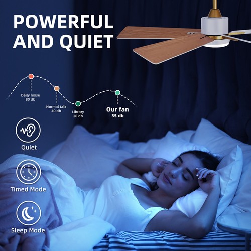52 Inch Modern Ceiling Fans with Lights Remote & APP Control Indoor Ceiling Fan - Picture 8 of 20