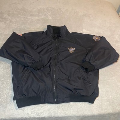 Vintage Y2K First Coast Security Mens 4XL Black Fleece Lined Bomber Jacket Cop
