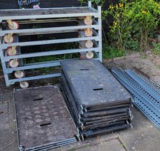 Danish Plant Trolleys Job Lot (6 Sets) – 10 Plastic Shelves – Trade/Market Setup