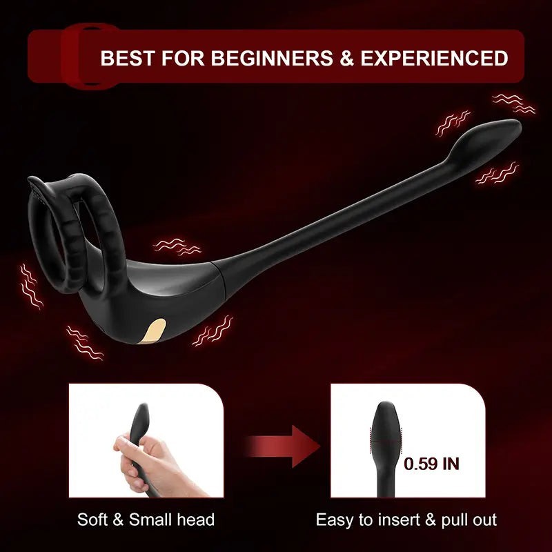 PM2 Prostata-Massager mit Penisring steuerbar per Fernbedienung oder App