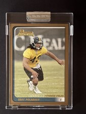 Gold Topps 2003 Bowman Troy Polamalu Rookie #257 Pittsburgh Steelers Card. rookie card picture