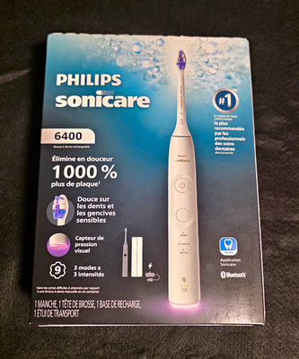 Philips Sonicare 6400 Sonic Electric Toothbrush White Bluetooth Pressure Control