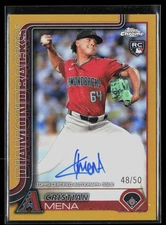 2025 Topps Chrome Christian Mena #RA-CME Gold 48/50 Diamondbacks RC