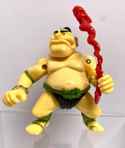 Vtg 1991 TMNT Teenage Mutant Ninja Turtle Tattoo Sumo Figure & Staff  No Tattoos