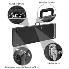 Glarry Universal Square Bass Guitar Hard Case Wooden Shell Lockable Carry Case
