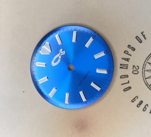 Sky Blue Turtle Diver's Watch Christian Jewish Fish Dial Vostok 2416b movement