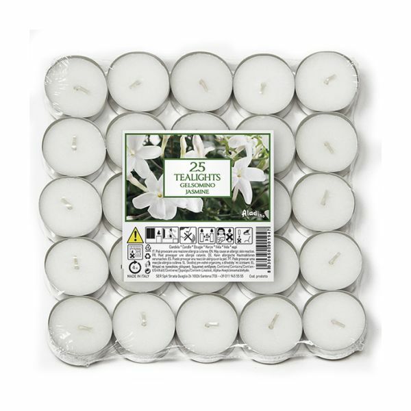 Price's Candles Aladino Scented Tea Lights Candles - Pack of 25 - Jasmine