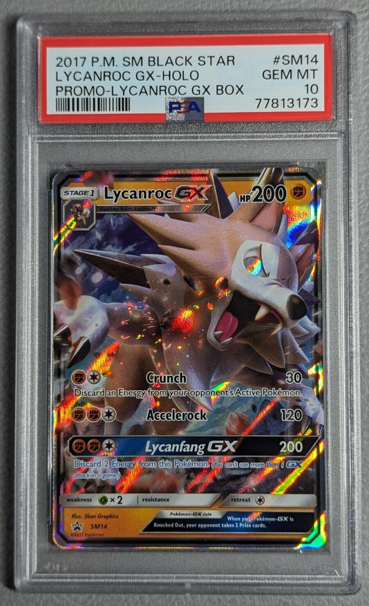 Lycanroc GX PSA 10 GEM MINT 2017 Lycanroc GX Box Black Star Lycanroc GX PSA 10 GEM MINT 2017 Lycanroc GX Box Black Star