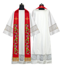 Handcrafted Clergy Stole with Decorative Embroidered Trims   Pastor Vestment