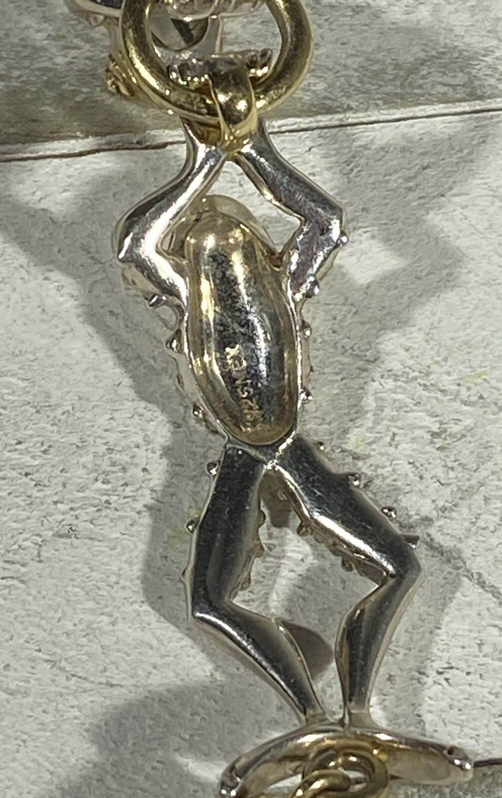 Solid Cast Sterling Silver 925 Leaping Frog Link … - image 11