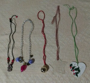Lot of 5 CHRISTMAS Novelty Necklaces 