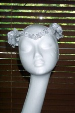 Lovely Bridal Tiara Crown. Pearls, Beads, Flowers.