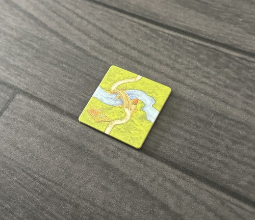Carcassonne 20th Anniversary | Straight River With Bridge Tile | Game Piece - Picture 2 of 6