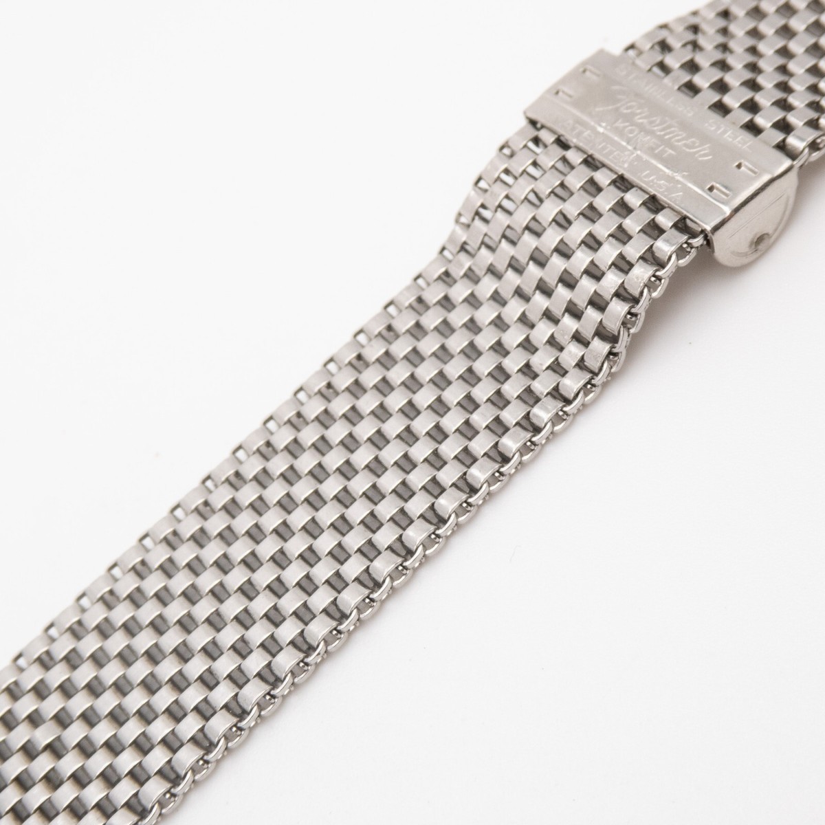 Partial Vintage Forstner Komfit 16 mm NASA Style S-S Mesh Wristwatch  Bracelet