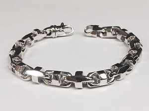 gold chain link anchor bracelet solid mariner 18k mm bullet 14k mens