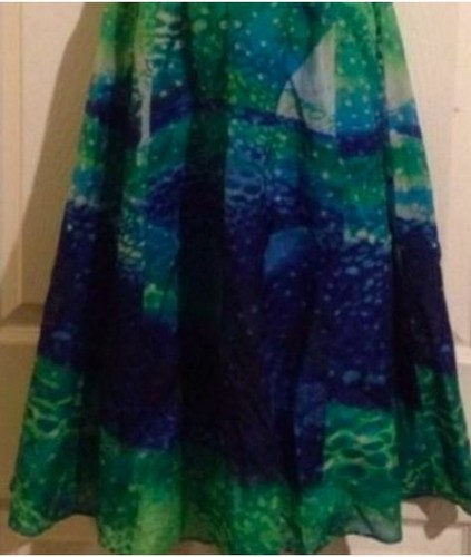 NWT $110 Nine West Blue Lagoon Cotton Blend Halter Dress 12 A574 - Picture 2 of 3