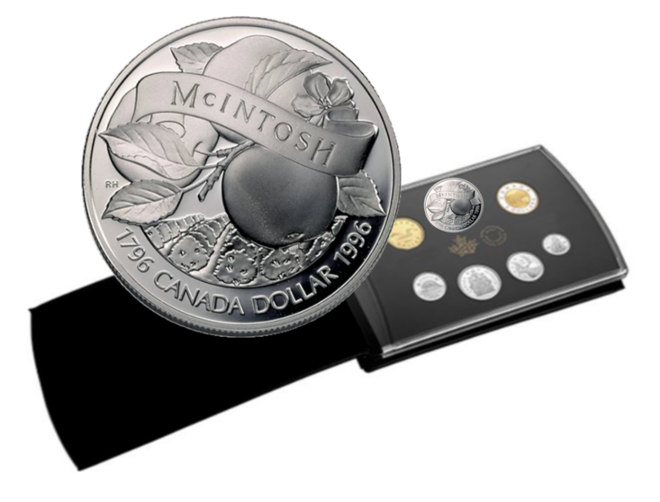 🇨🇦 Canada Uncirculated Coins Set Box, $1 Silver Proof McIntosh