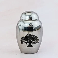 Urn Tree of Life SmallEtched Metal Cremation Ash Remembrance Celebration gift