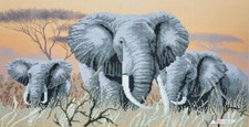 Bead Embroidery Kit Elephants DIY Beaded Stitching Stamped Bead zpt-007