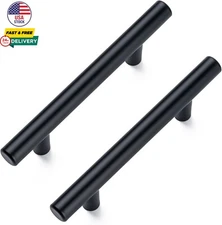 10 Pack 5'' Cabinet Pulls Stainless Stainless Steel Kitchen Drawer Pulls Black