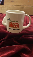 Vintage “New! Unscented WISK Smell The Clean!” Coffee Cup Mug —Advertising