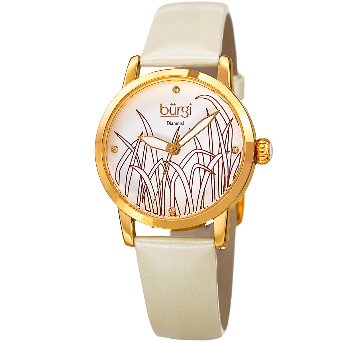 NWT Burgi Black Dial Black Leather Ladies Watch Burgi-Womens-Dazzling-Diamond-  main image 2