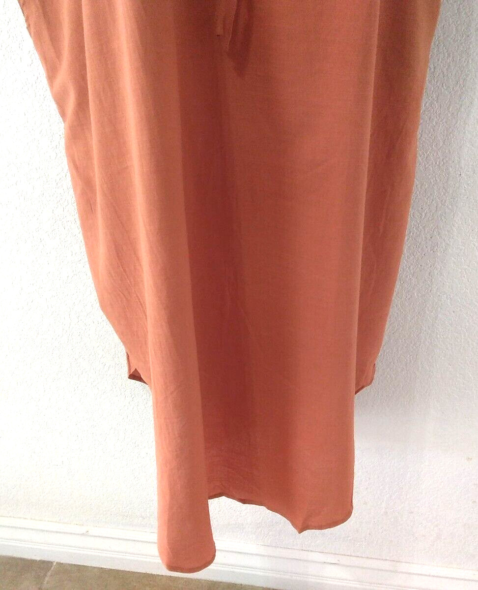 Cozy Co. By Cozy Casual Crossover Midi Dress in Rust Plus Size 3XL NWT Short Sle