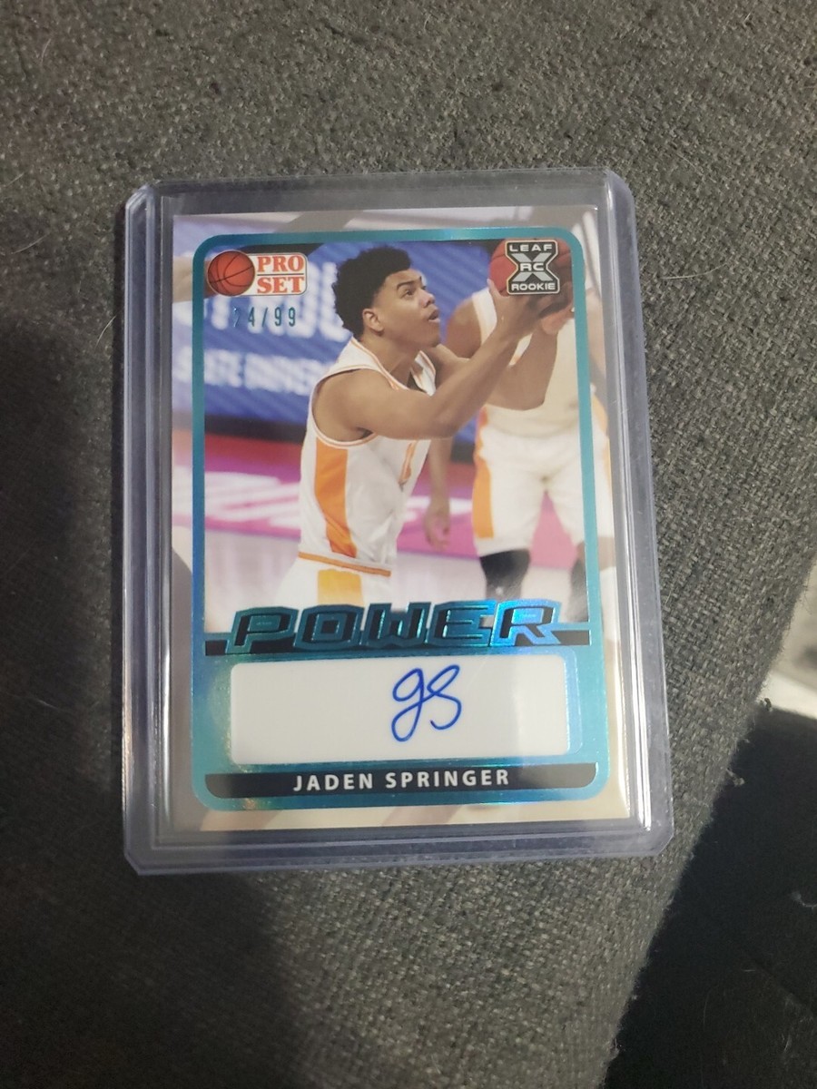 2021-22 Leaf Pro Set Power Blue Spectrum Foil /99 Jaden Springer