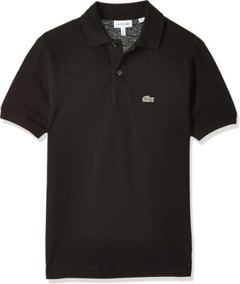 Lacoste Boys' Short Sleeve Classic Pique Polo Shirt, Black, 3T