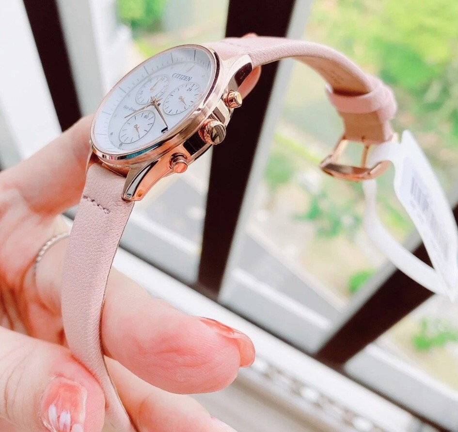 Citizen Eco-Drive FB1443-08A Silhouette Chronograph Pink Leather