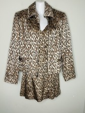 VTG Cache Alberto Makali Animal Print Jacket Skirt Top Suit 3 Pc Set 6/8/10