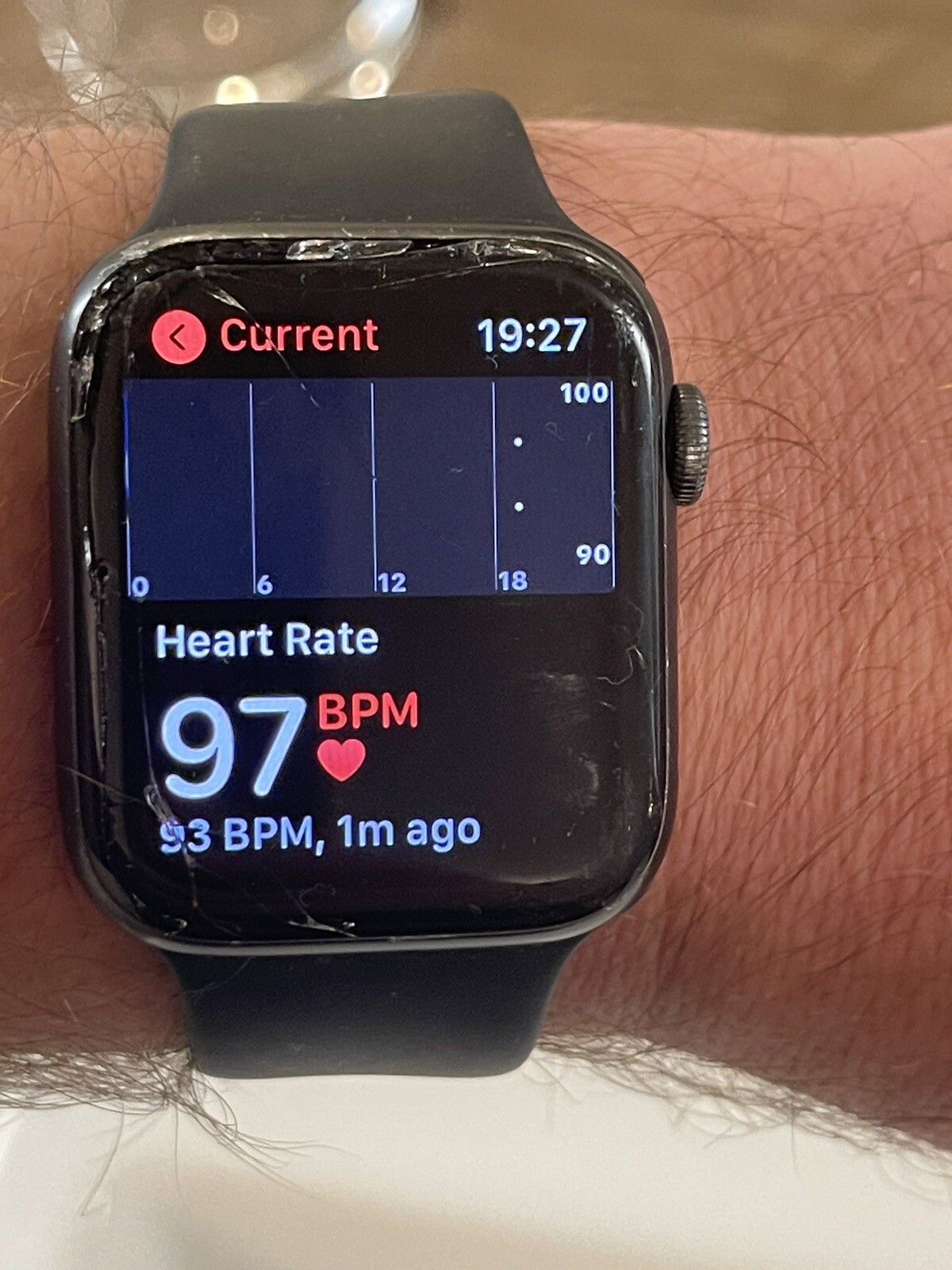 Cracked Screen, Apple Watch Series 6 GPS, 44mm Space Grey Aluminium