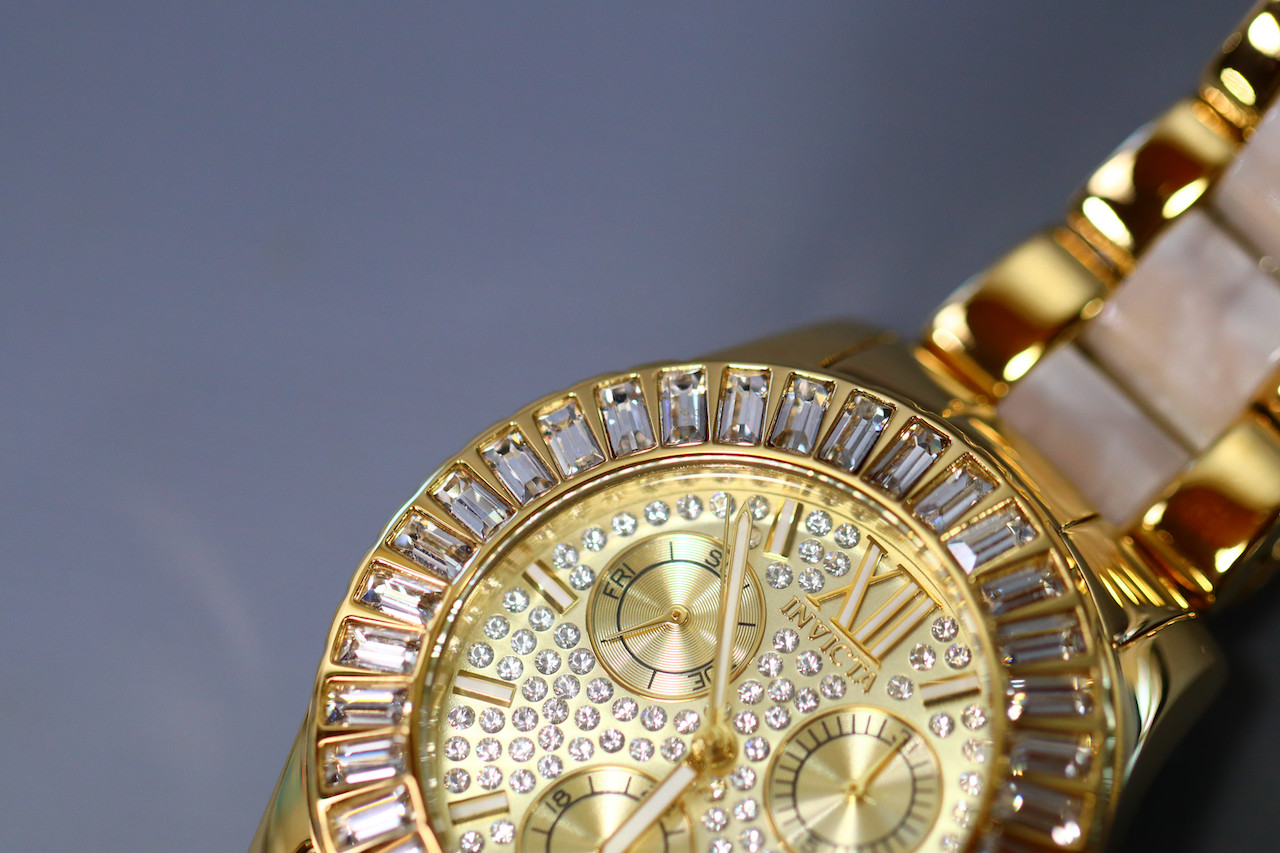 Invicta Women's Angel Quartz Chrono Stainless Steel/White Tortoise ...