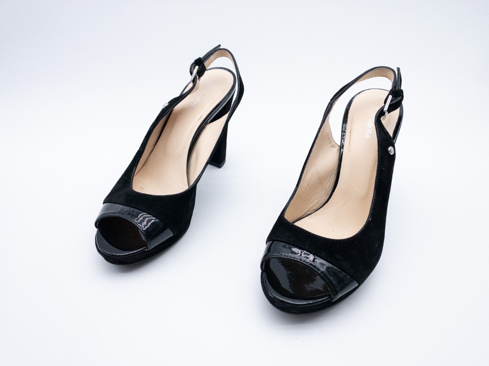 Samsonite Hombre Zapatos de Tacón Talón Abierto Peep Toe Elegante Gr38 Eu Tipo