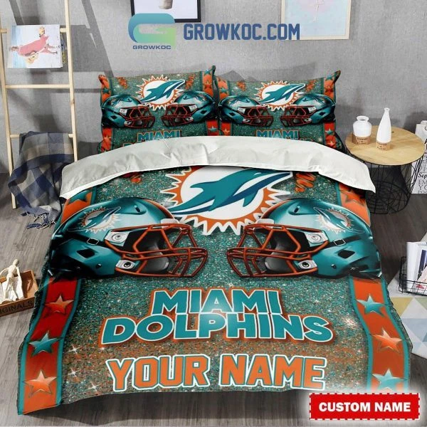 Miami Dolphins Star Wall Fan Bedding Set